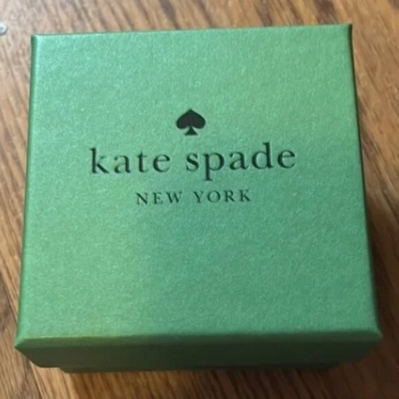 Kate Spade Crystal Earrings Round Blue Saffire Gold Plate BNIB 🆕SHIP⌚📦🏃♀️⚡🚚 - Picture 6 of 15